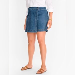 Talbots Plus Exclusive Summerweight Denim Skort Alessia Wash sz 12